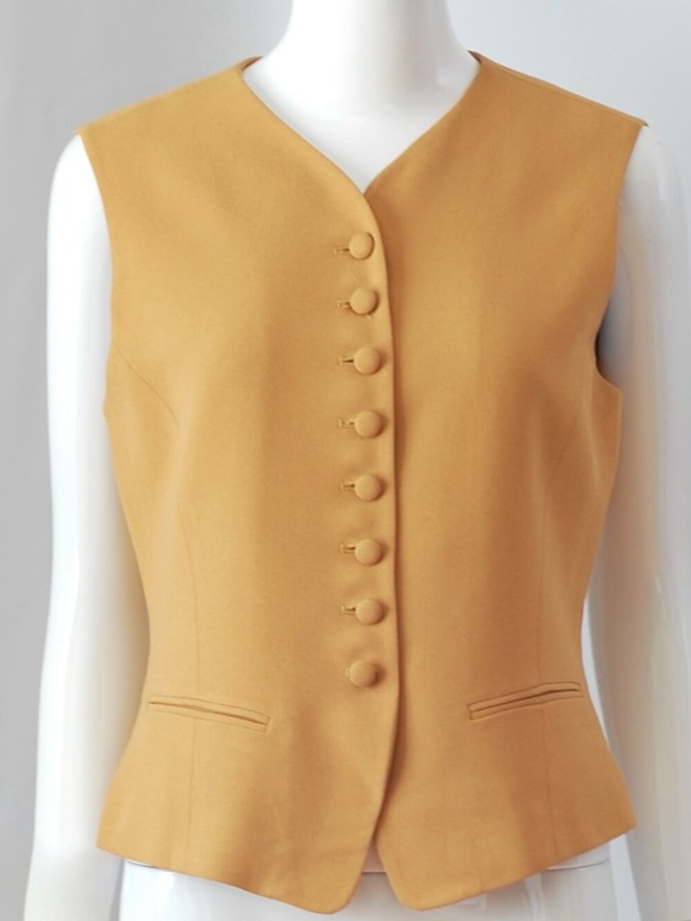 Emanuel Ungaro Fawn Coloured Vest With Covered Buttons - HK